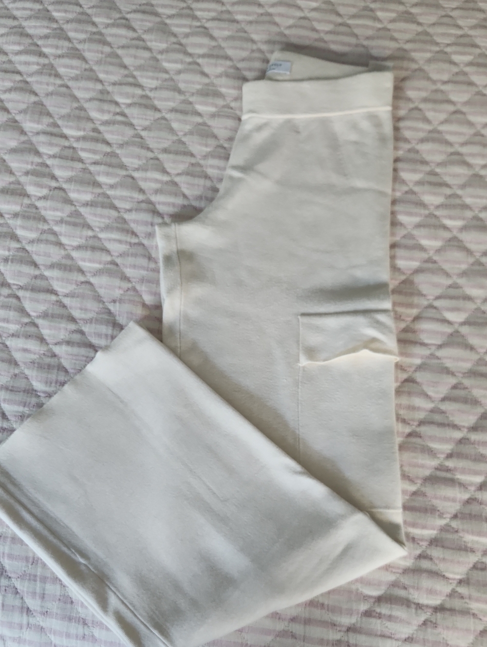 Women's Cream Pocket Leggings with High Waist